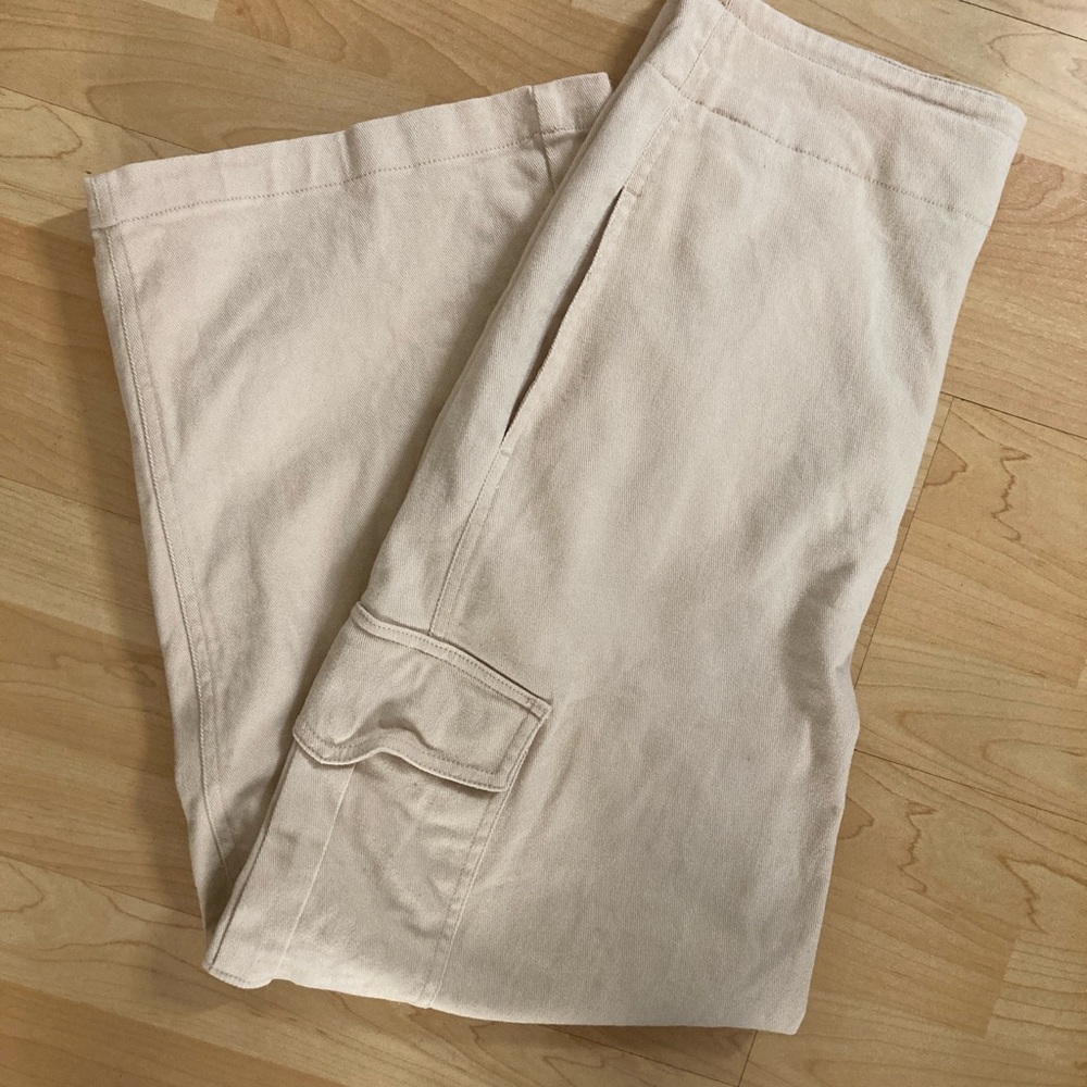 Zara high waisted blush pink wide leg cargo pants - Picture 10 of 15